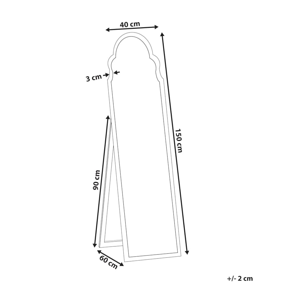 Lustro stojące 40 x 150 cm złote CHATILLON
