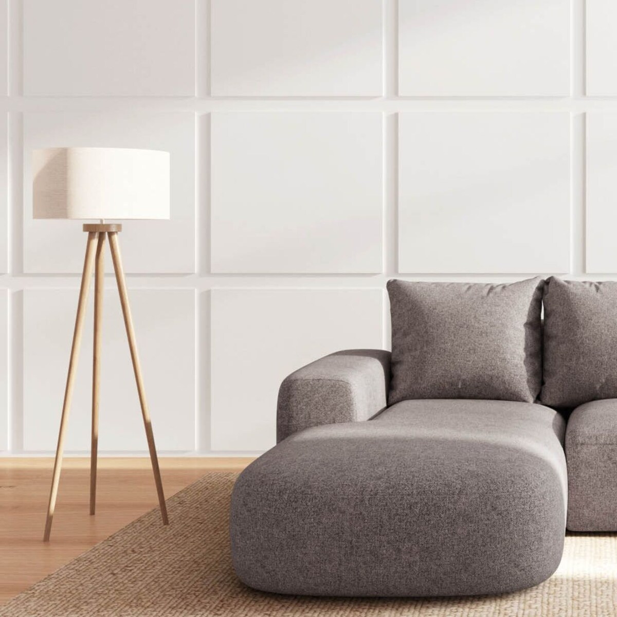 Monce Sofa narożna lewa jasnoszara