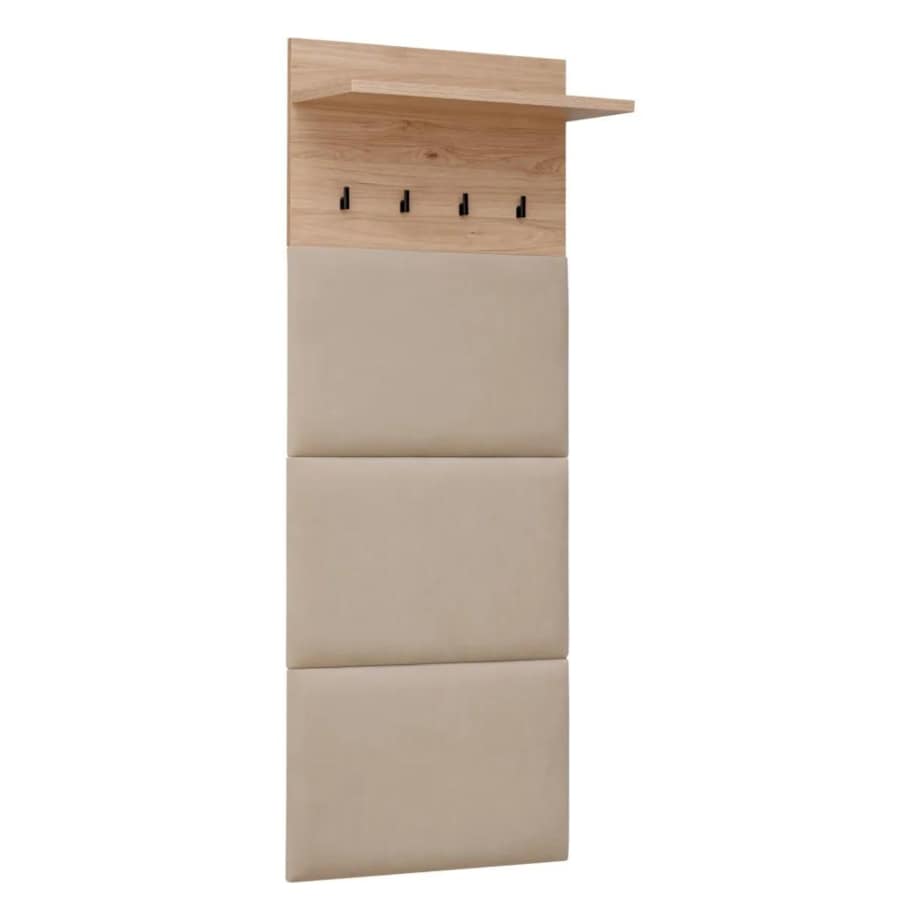 Wieszak tapicerowany do przedpokoju PEDRO hickory jackson