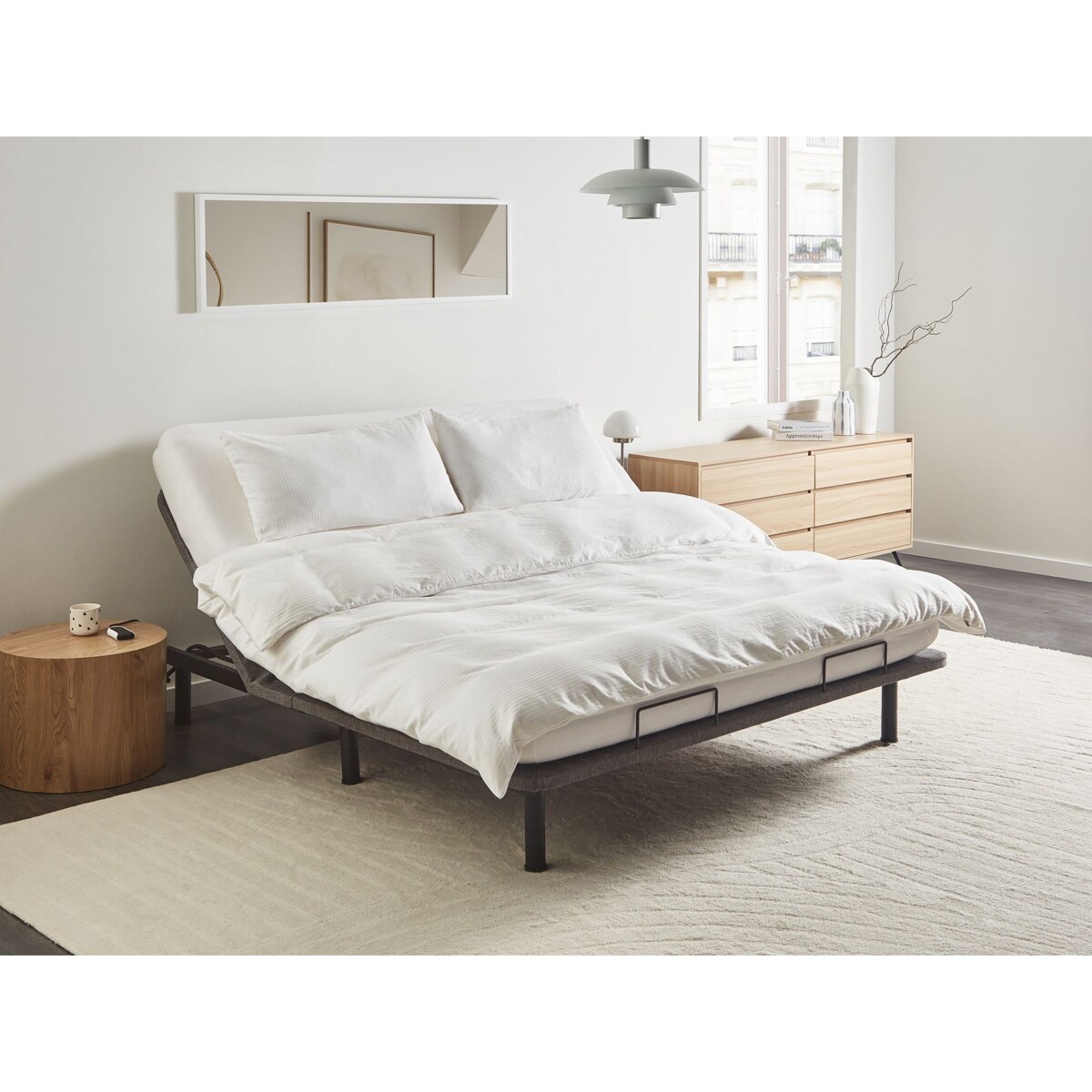 Elektryczny stelaż do łóżka BRUNOY 180 x 200 cm Szary