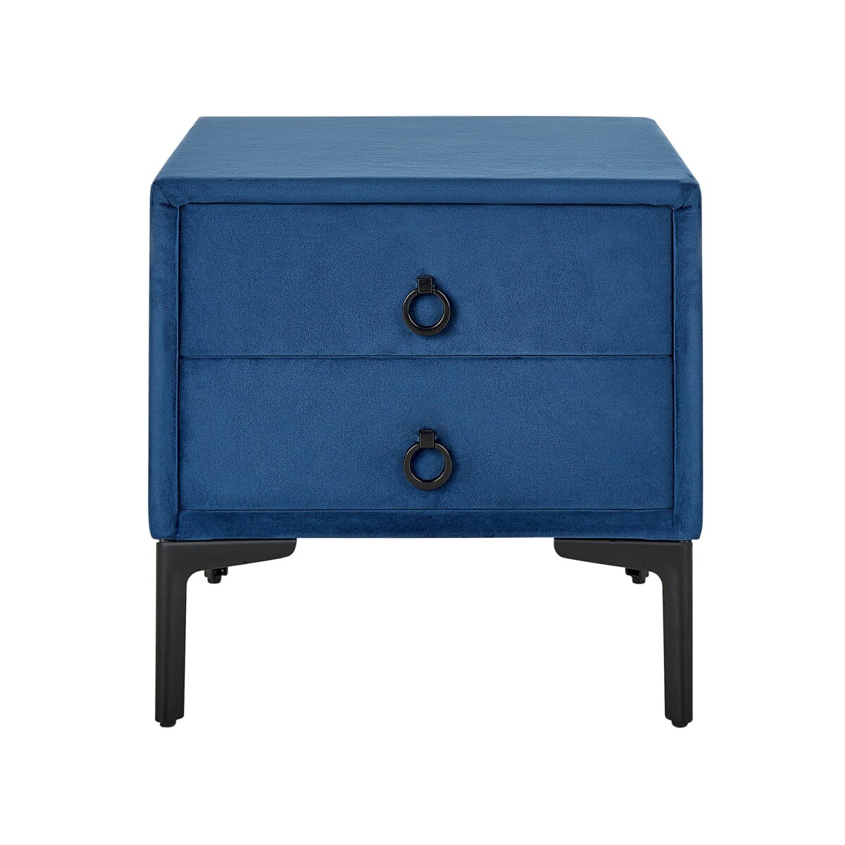 Szafka nocna welurowa niebieska SEZANNE