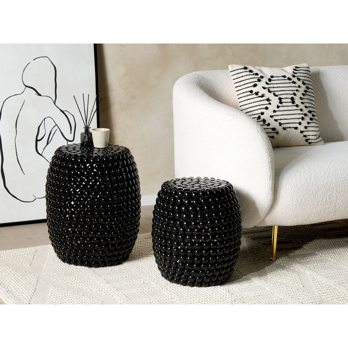 Stolik pomocniczy mały czarny UHANA