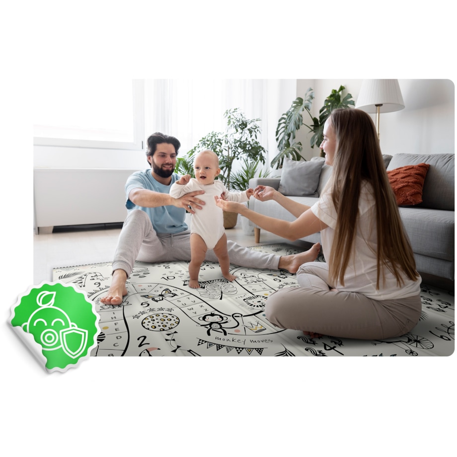 Mata piankowa edukacyjna składana dla dzieci duża 180x200 pianka xpe Nukido