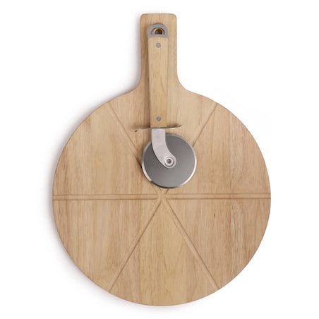 Livoo Zestaw do krojenia pizzy, 30 cm, drewniany