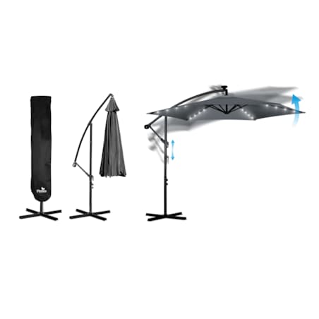 Parasol ogrodowy duży składany pokrowiec lampki led ø 350cm Plonos