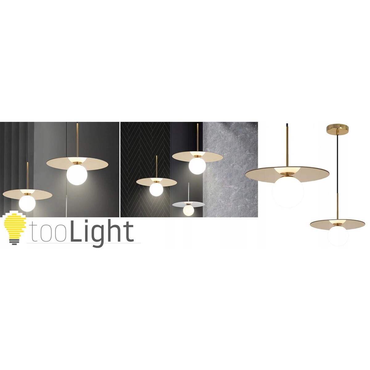 Lampa Wisząca Nowoczesna Złota Biały Szklany Klosz