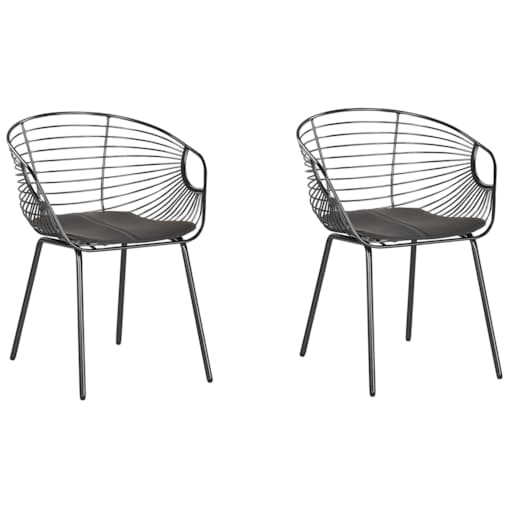 Zestaw 2 krzeseł do jadalni czarny HOBACK