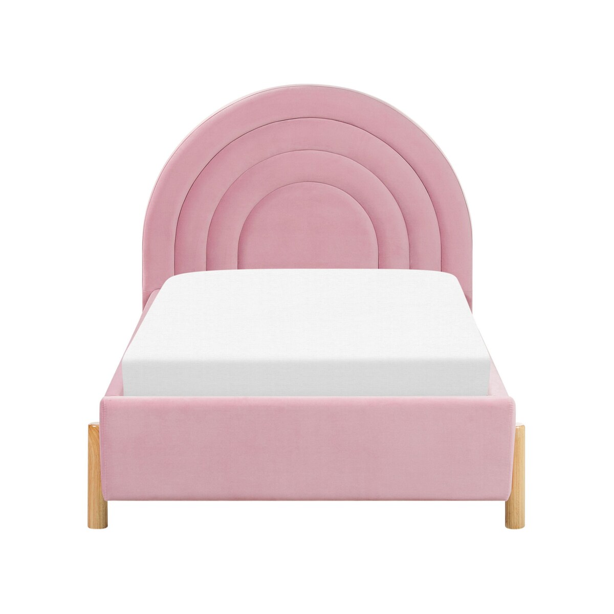 Łóżko welurowe 90 x 200 cm różowe ANET