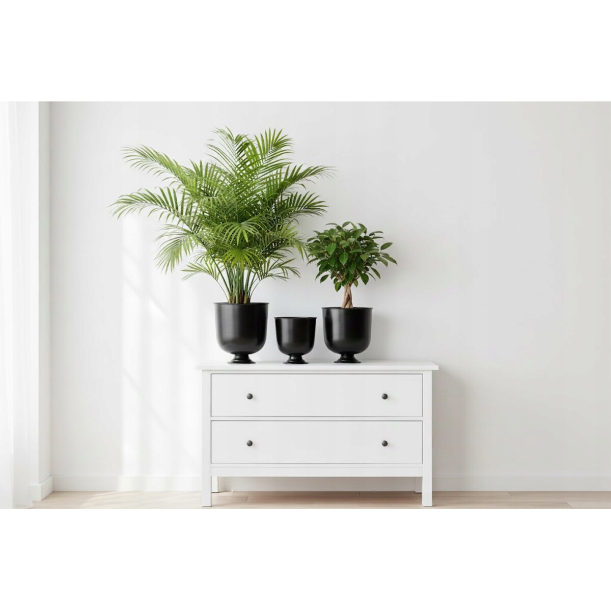 DONICZKA NA NÓŻCE KWIATY CZARNA LOFT NA BALKON TARAS BONSAI OSŁONKA 3 SZT.