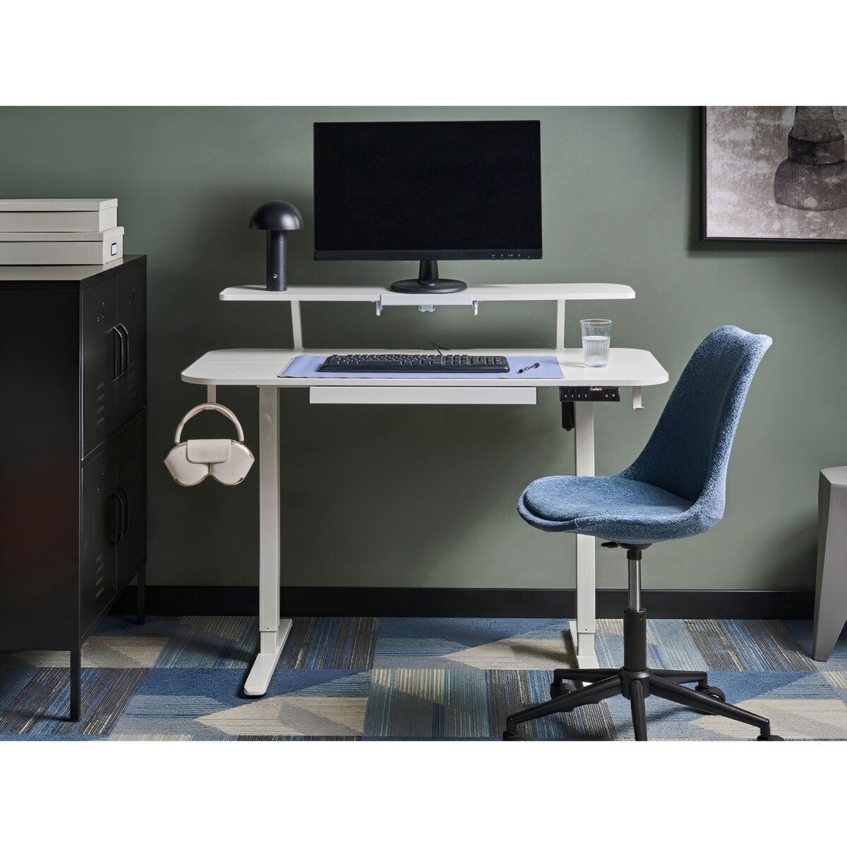 Biurko regulowane elektrycznie WILBANKS Biały 120 cm 60 cm Z portem USB