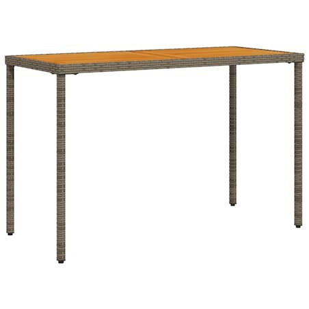 vidaXL Stół ogrodowy z akacjowym blatem, szary, 115x54x74 cm