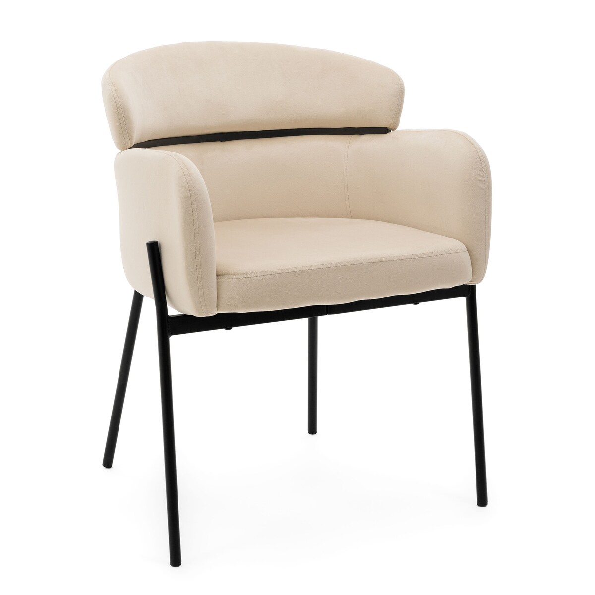 Krzesło tapicerowane welurowe do salonu BOLZANO beżowe