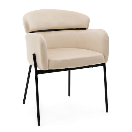 Krzesło tapicerowane welurowe do salonu BOLZANO beżowe