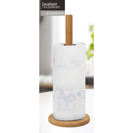 Bambusowy stojak na ręcznik papierowy, Ø 12,5 x 31,5 cm