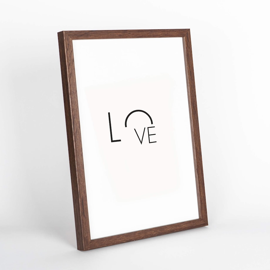 Brązowa ciemna ramka na zdjęcia 21x30 cm A4 rama MDF z plexi klasyczna ramka zawieszka stopka