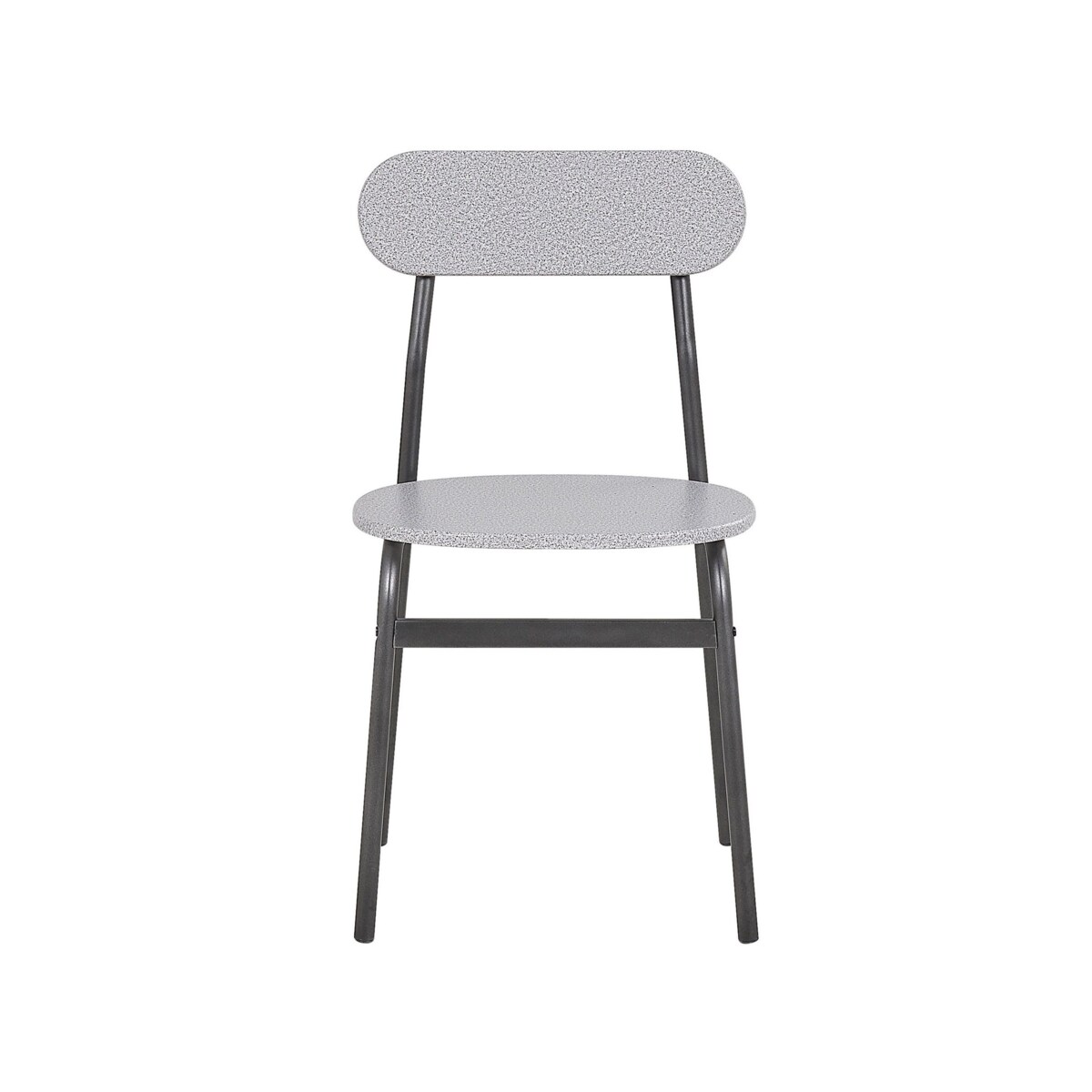 Zestaw do jadalni stół i 4 krzesła szary z czarnym VELDEN