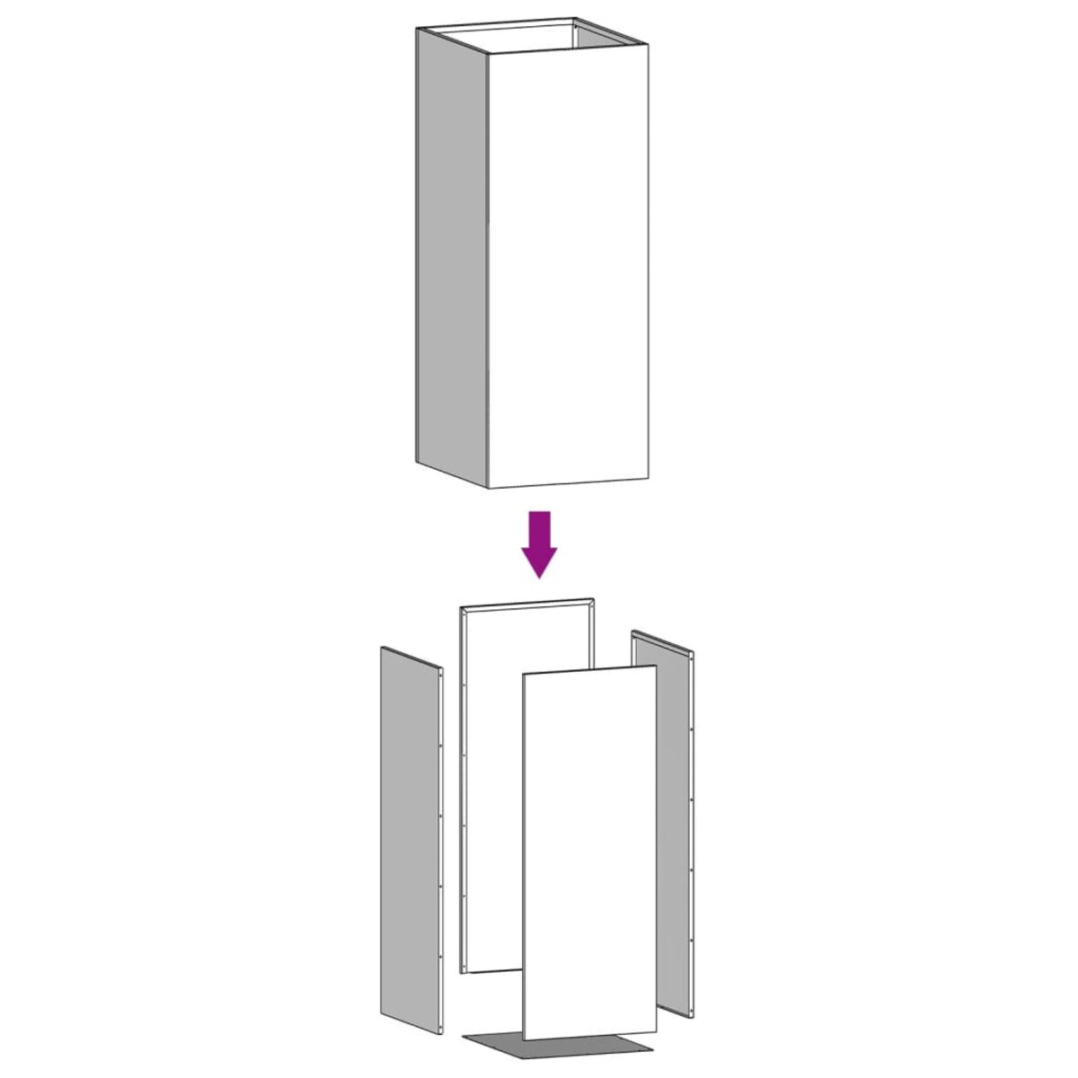 vidaXL Donica, biała, 42x38x75 cm, stal