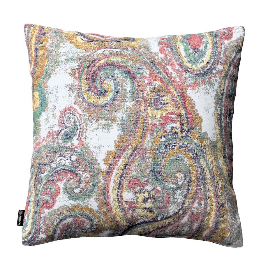Poszewka Kinga na poduszkę 43x43 wielokolorowy paisley na kremowym tle