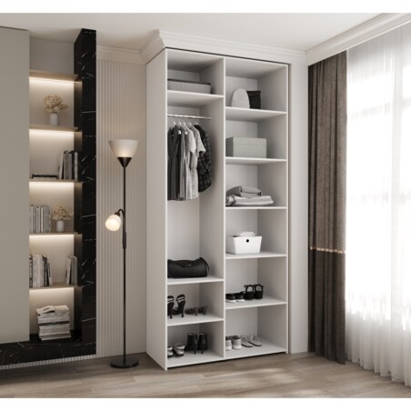 Szafa dwudrzwiowa Como 3 110 gł.50 biały+czarny