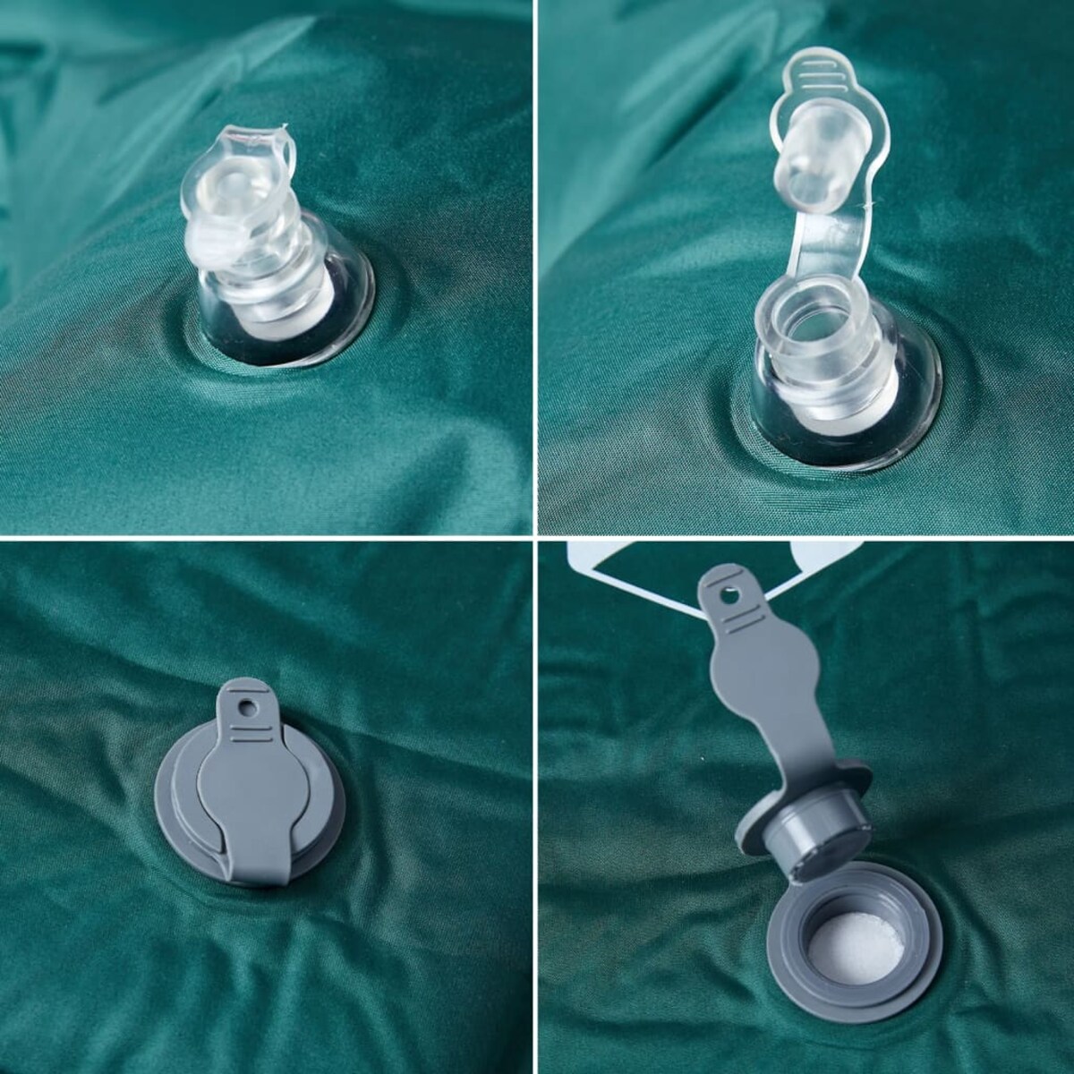 vidaXL Materac samopompujący z poduszką, 1-osobowy, zielony