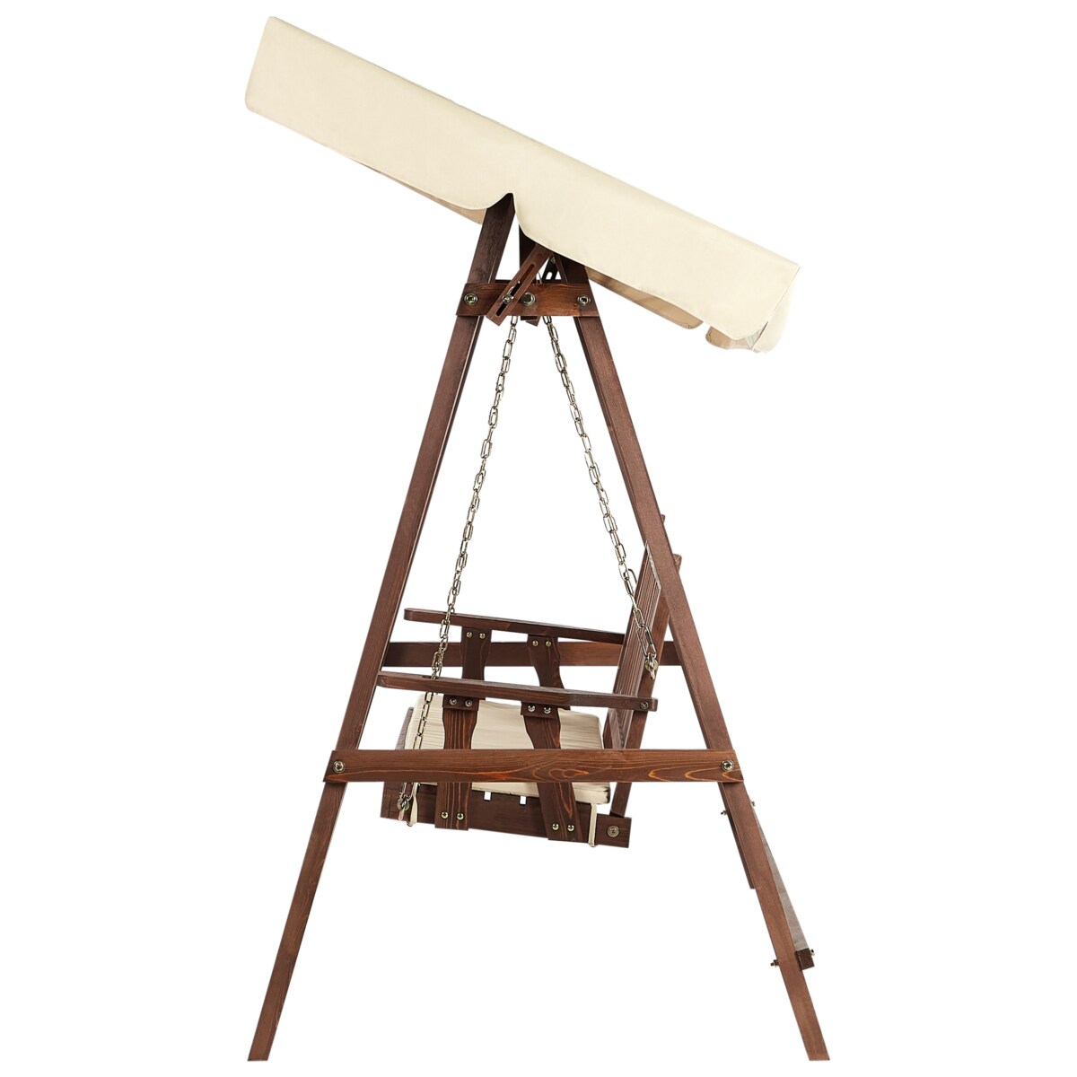 Huśtawka ogrodowa CAVIOLA Drewno świerkowe Ciemne drewno