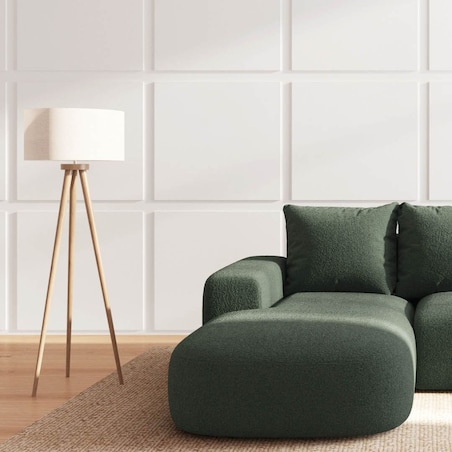 Monce Sofa narożna lewa ciemnozielona