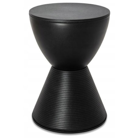 Stołek ze schowkiem Tamburo PP612.BLACK do pokoju czarny, King Home