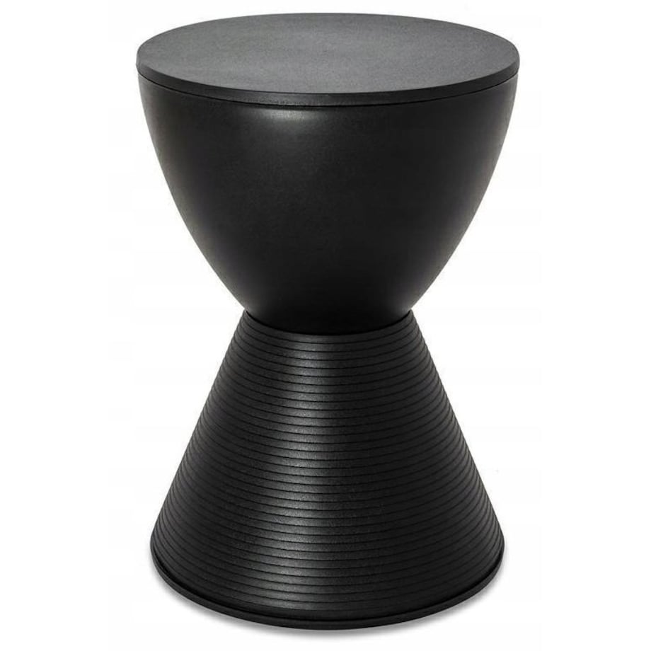 Stołek ze schowkiem Tamburo PP612.BLACK do pokoju czarny, King Home