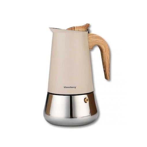 Kawiarka stalowa espresso Zaparzacz do kawy 450ml indukcja beżowa KLAUSBERG
