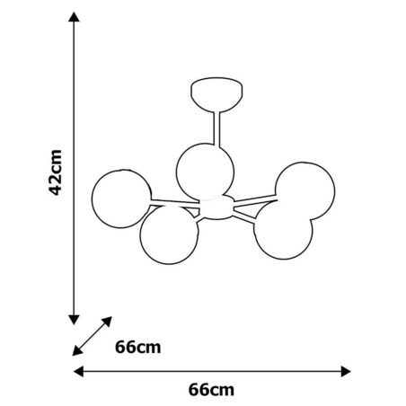 Skandynawska LAMPA sufitowa SFERA WOOD MLP5433 Milagro loftowa OPRAWA plafon szklane kule białe drewno