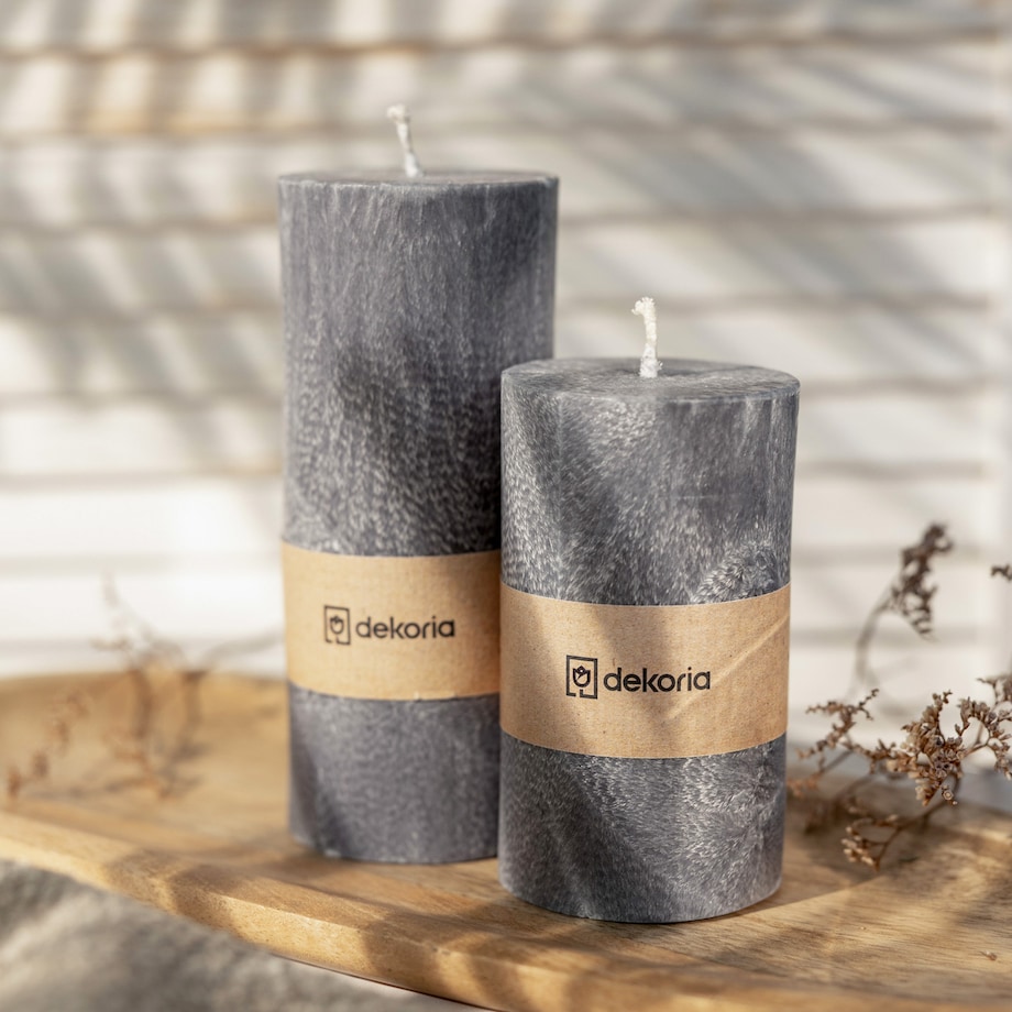 Świeca zapachowa palmowa walec Grey, 6,5x6,5x12 cm