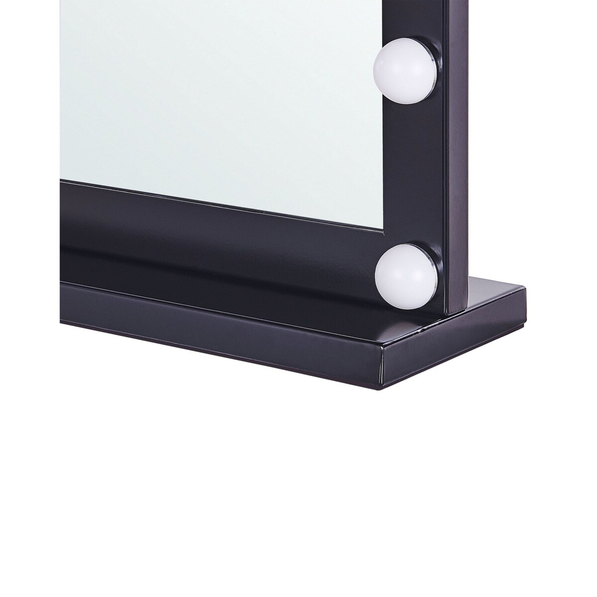 Metalowe lustro do makijażu stojące LED 50 x 60 cm czarne BEAUVOIR