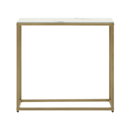 Konsola efekt marmuru biało-złota DELANO