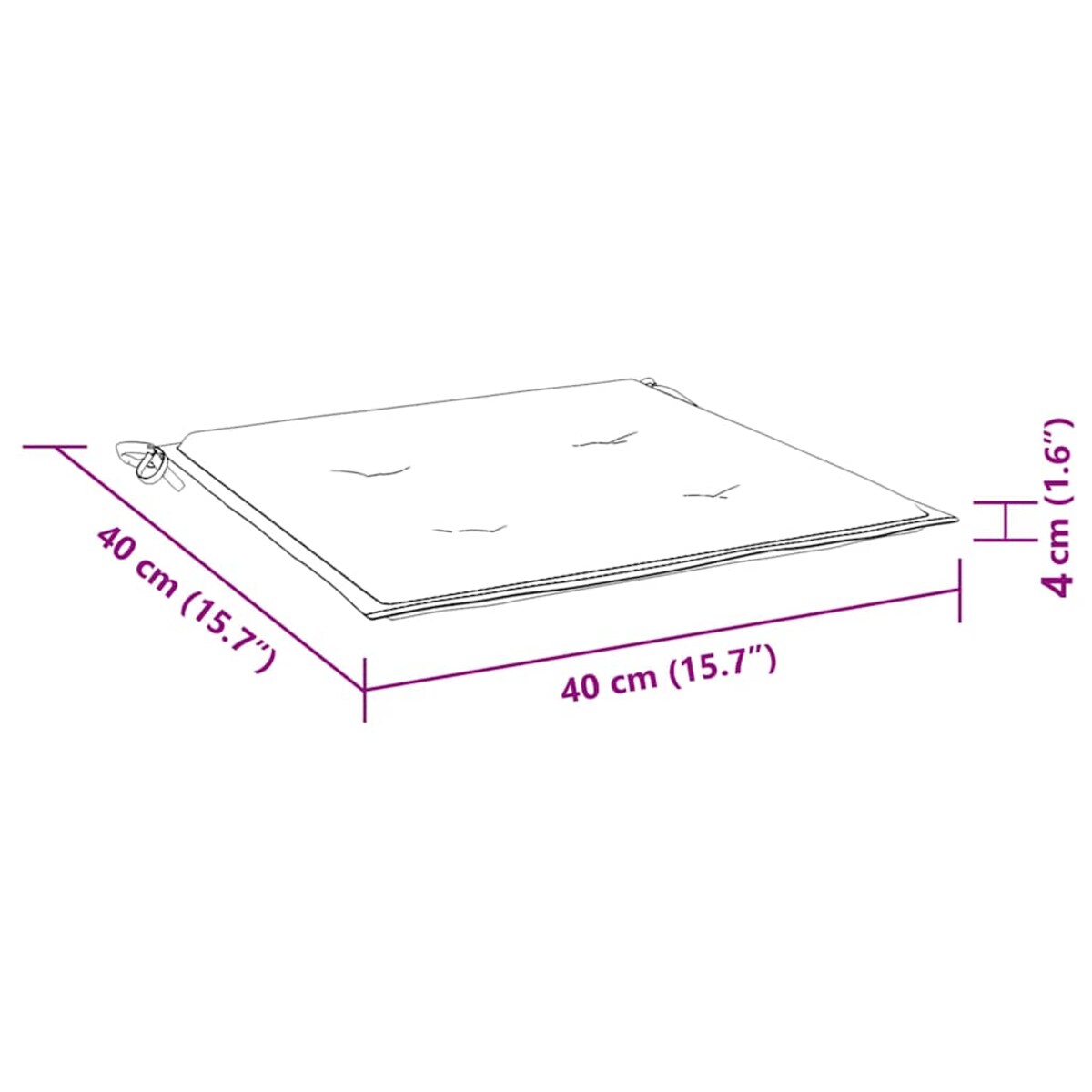 vidaXL Poduszki na krzesła ogrodowe, 2 szt., wielokolorowe, 40x40x4 cm