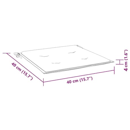 vidaXL Poduszki na krzesła ogrodowe, 2 szt., wielokolorowe, 40x40x4 cm