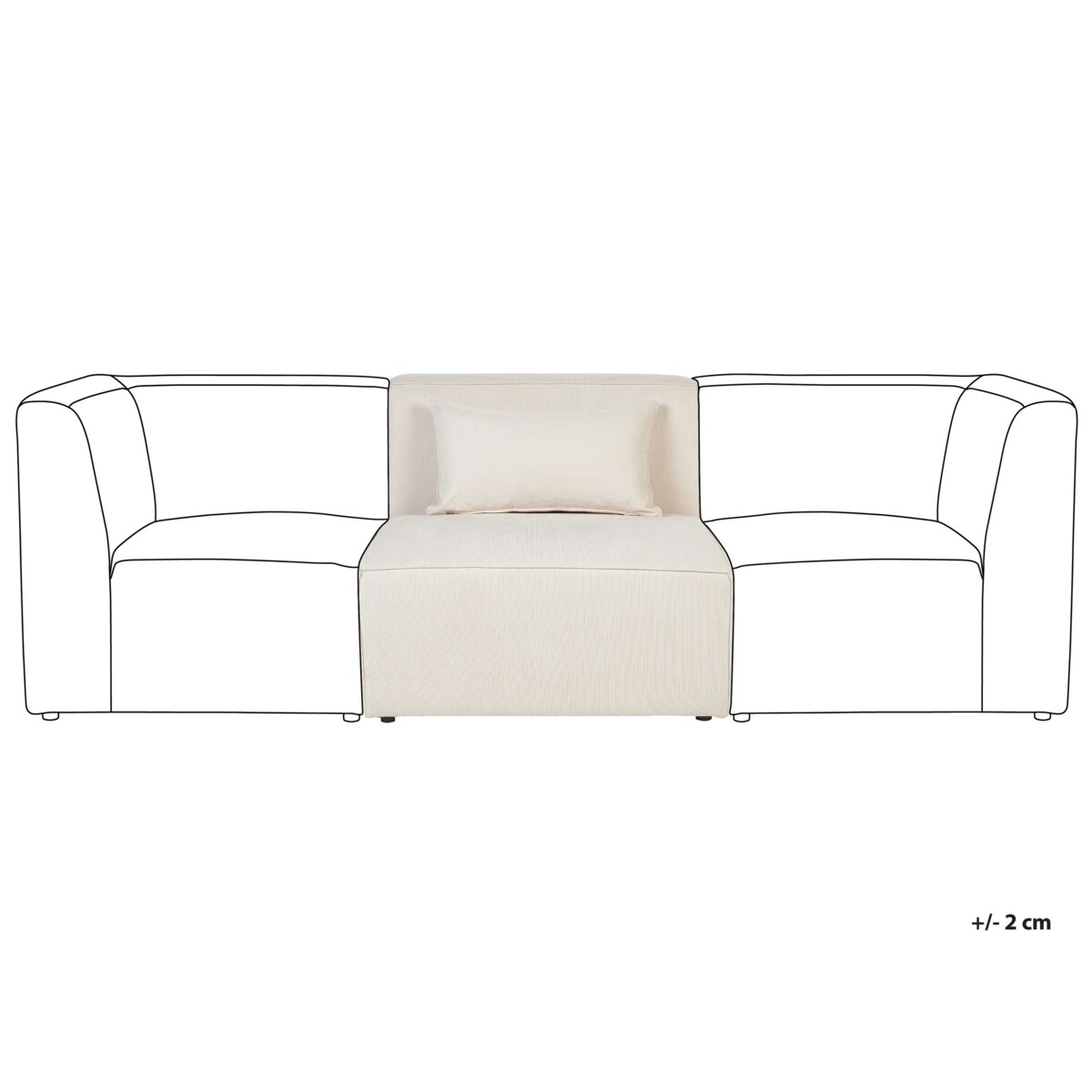 Moduł narożny sztruksowy beżowy LEMVIG