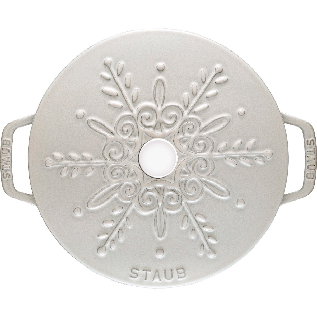 Garnek żeliwny okrągły snowflake Staub - Biały, 3.6 ltr