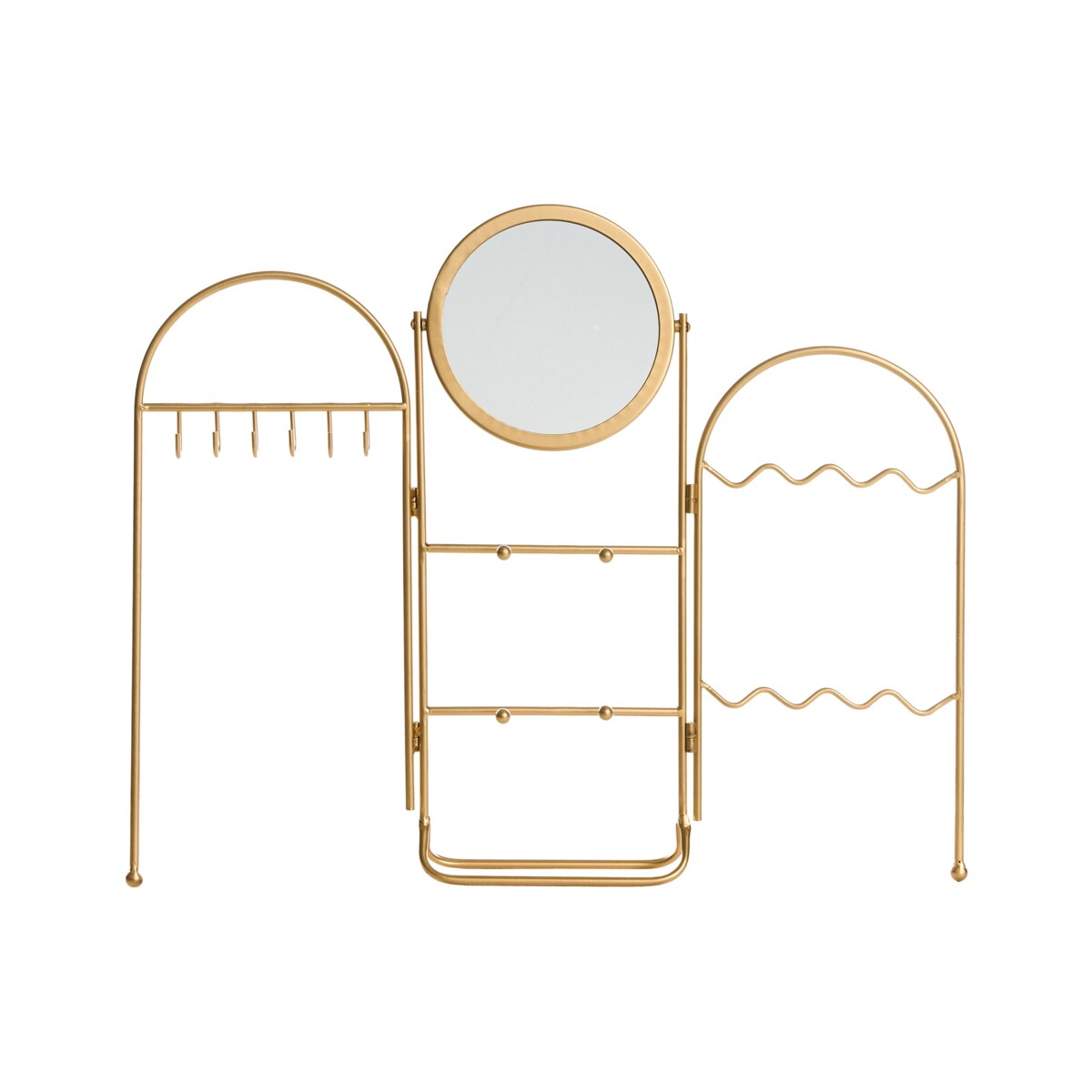 Stojak na biżuterię z lusterkiem PIROU Złoty