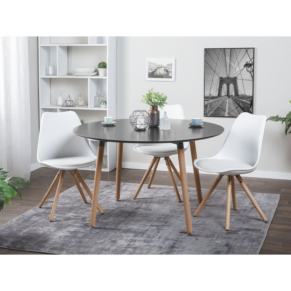 Stół do jadalni BOVIO Czarny 120 cm 120 cm