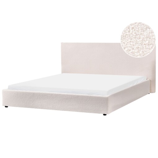 Łóżko wodne Boucle LAVAUR 180 x 200 cm Złamana biel