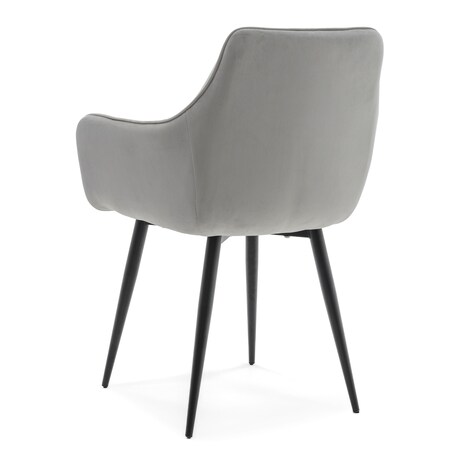 Krzesło tapicerowane welurowe QUATTRO velvet jasnoszary