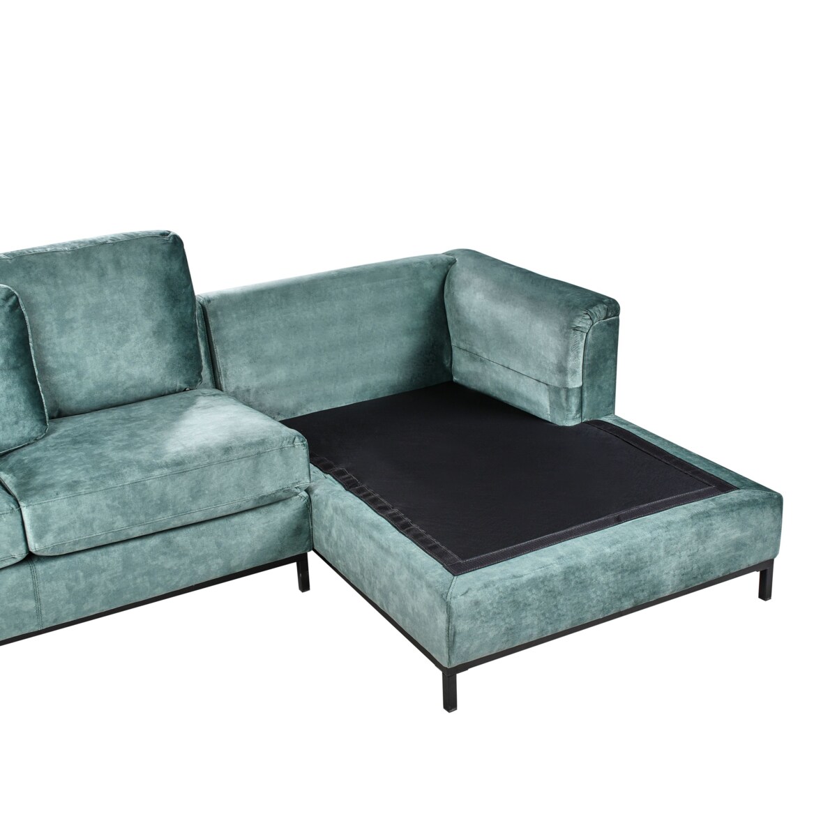 Narożnik lewostronny welurowy lazurowy OSLO