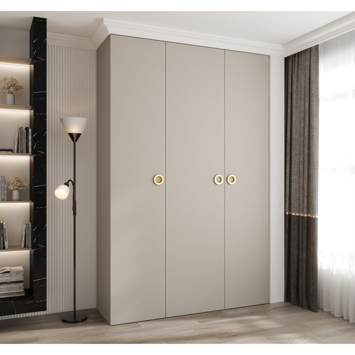 Szafa trzydrzwiowa Como 1 160 gł.40 kaszmir+złoty