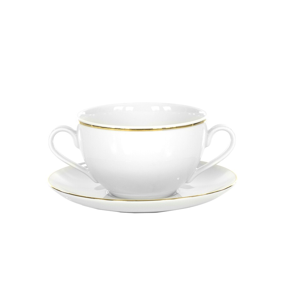 Bulionówka 350 ml ze spodkiem Yvonne Złota Linia 3604