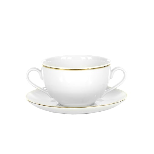 Bulionówka 350 ml ze spodkiem Yvonne Złota Linia 3604