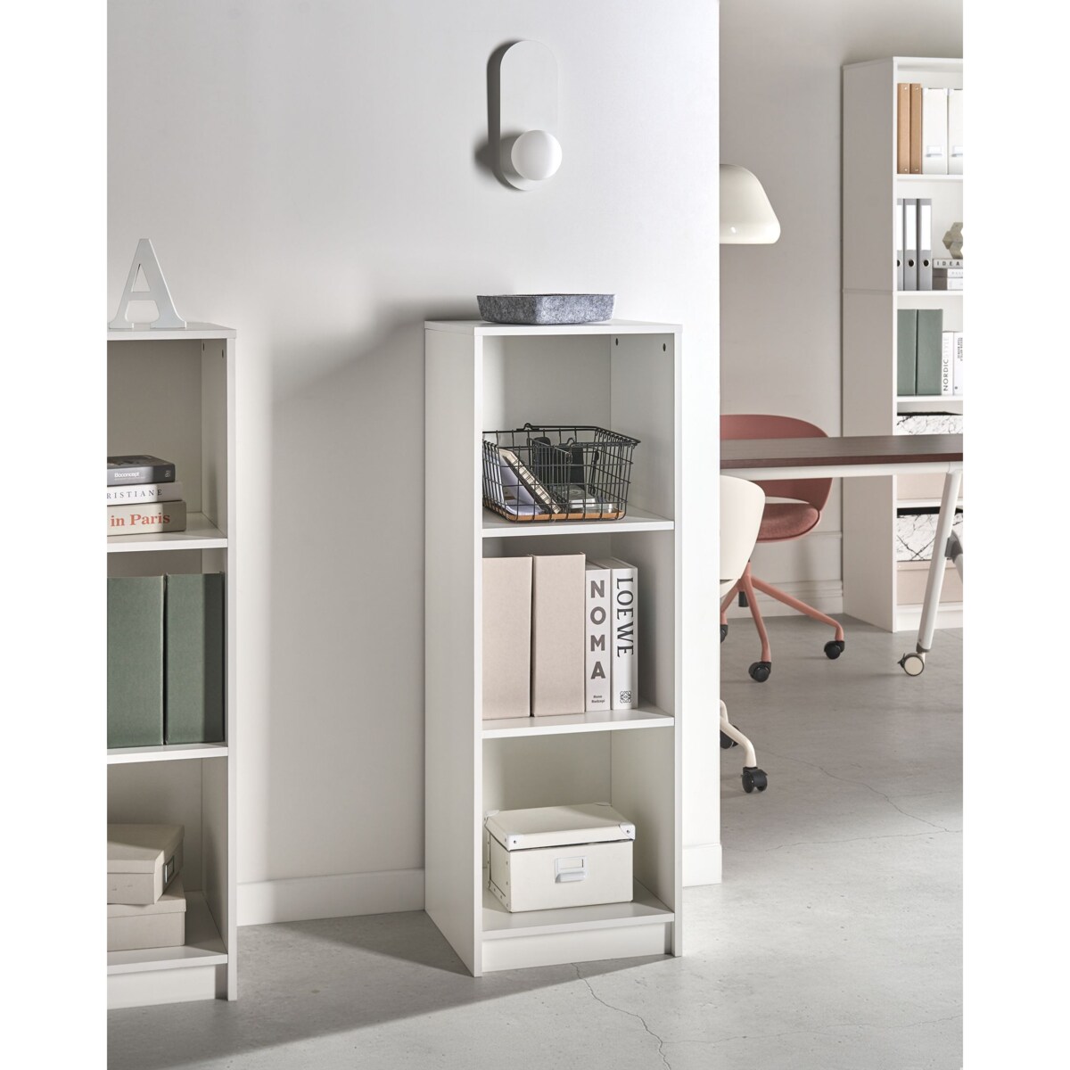 Regał na książki 3 półki ZEHNA 117 cm Biały