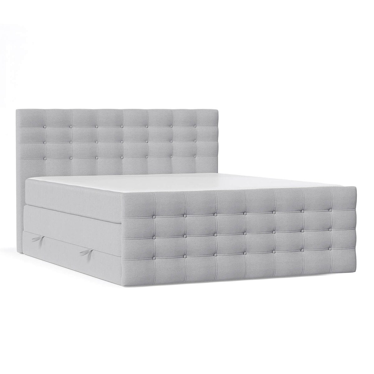 Łóżko kontynentalne STATE 120x200 z pojemnikiem, Jasny Szary, tkanina Megan 364