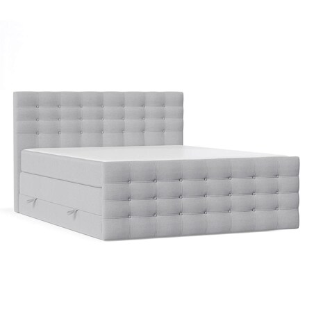 Łóżko kontynentalne STATE 120x200 z pojemnikiem, Jasny Szary, tkanina Megan 364