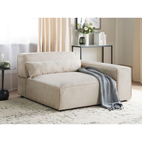 Moduł narożny welurowy lewostronny beżowy HELLNAR