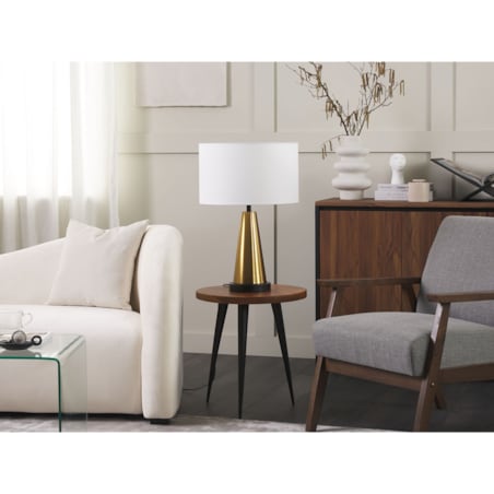 Lampa stołowa metalowa złota SANDON